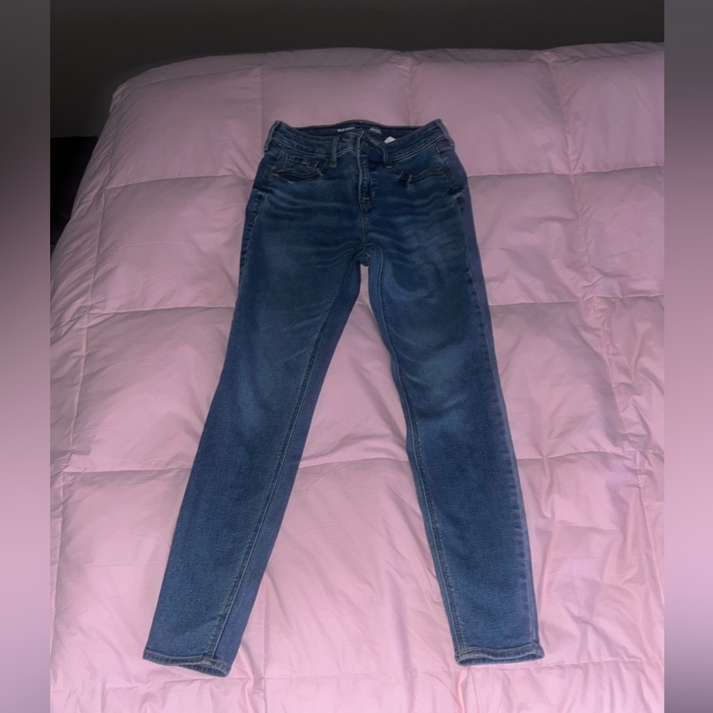 Women’s Old Navy High- Rise Rockstar Navy Blue Super Skinny Jeans Size: 2